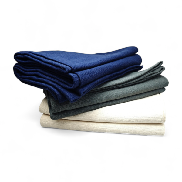 Cotton Yoga Blanket | Color Blue, Gray & Ivory