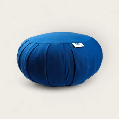 Modern Yogi Cotton Round Zafu Cushion in Blue Color