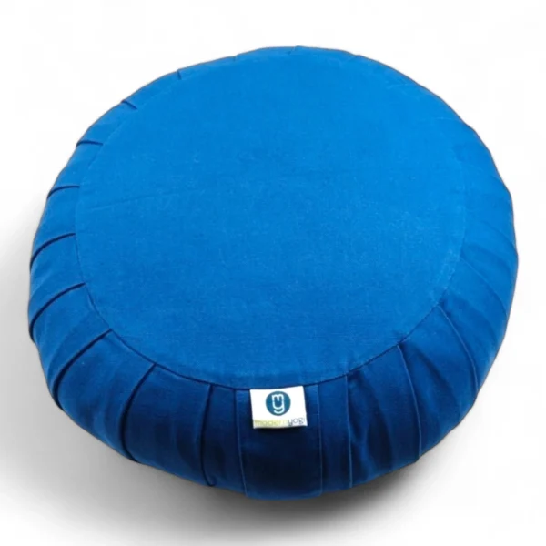 Round Zafu Cushion | Yoga Cushion | Kapok Filled | Color Blue