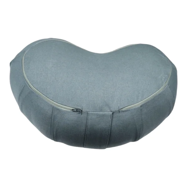 Crescent Zafu Cushion | Yoga Cushion | Kapok Filled | Color Gray